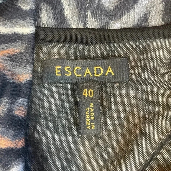 Escada Size 40 Sleeveless Cowl Neck Animal Print Dress | Size 40 - Picture 6 of 7